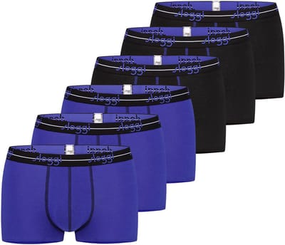 Sloggi Retro Short 6-Pack Heren Onderbroeken - Zwart/Blauw - Maat M