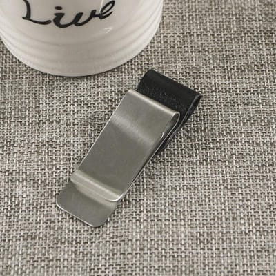 Geld Clip met Leer - Money Clip - Briefgeld houder - Zilver