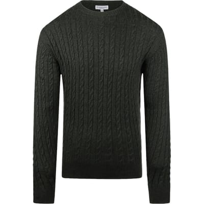 McGregor Cable Crew Neck Sweater Dark Sage Maat: 3XL | Sweaters Outlet | Heren | Groen