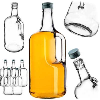 KADAX Boude 1750ml glazen fles met oor met groene dop 5 st.