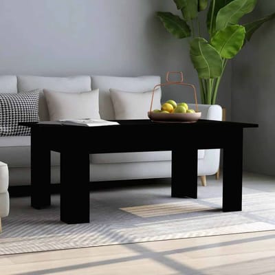 vidaXL - Salontafel - 100x60x42 - cm - bewerkt - hout - zwart