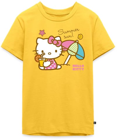 Hello Kitty Op Het Strand Onder Een Zonnescherm Premium T-Shirt Tiener