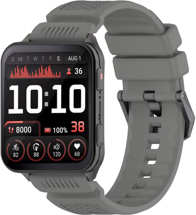 Strap-it Siliconen bandje met gespsluiting - geschikt voor de Garmin Venu X1 (grijs)