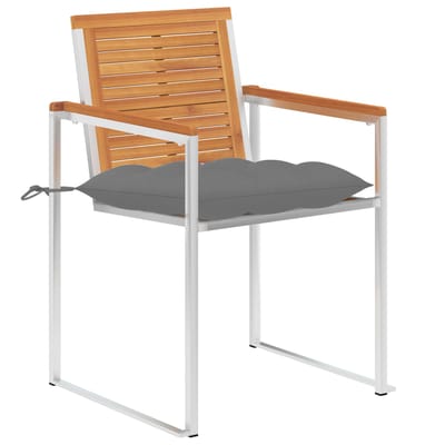 vidaXL - Tuinstoelen - 2 - st - met - kussens - massief - acaciahout - en - staal