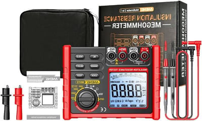 Isolatieweerstand Meter - Multimeter Tester - Elektrische Metingen - Automatische Ontlading - 1000V - Grijs