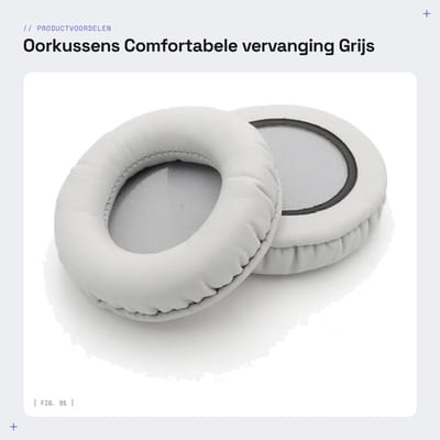 Dailygoods - Oorkussens - Comfortabele vervanging - Grijs - Schuim en kunstleer - Perfect voor gamers - Geschikt voor Steelserie Sibirien V1 V2 V3