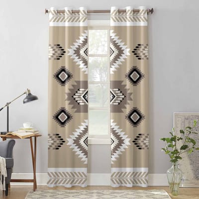Boheemse Geometrische Decoratie Raamgordijnen voor Woonkamer Luxe Slaapkamergordijn Keukenjaloezieën Drapes Gordijnen 135W x 60H(cm) x1 gray