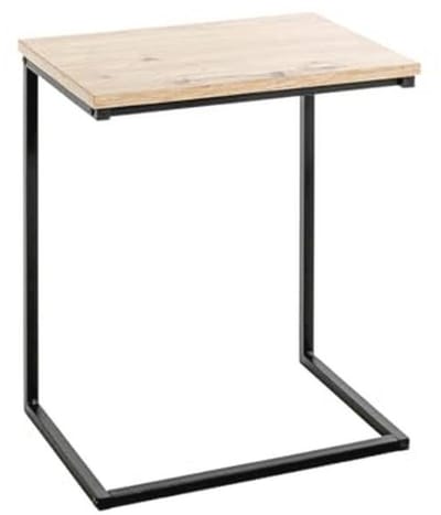 Moderne zwarte bijzettafel van MDF en metaal - 40 cm breed x 50 cm hoog x 30 cm diep