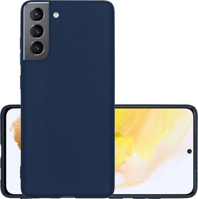 Hoesje - Geschikt voor Samsung Galaxy S21 - Sterk & Shockproof - Hoes Cover - Siliconen Case - Donkerblauw