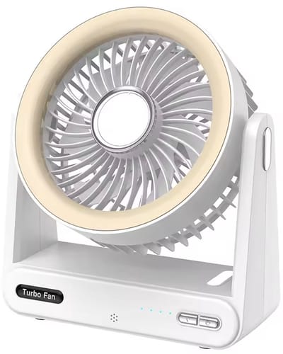 KZQ Gouden Kleine Usb Powered Desktop Ventilator - Herlaadbaar Met Vier Windsnelheden Tot 15 Uur Batterijduur Krachtige Luchtstroom Ultrastil Voor Kantoor Kamer En Reis - Goud