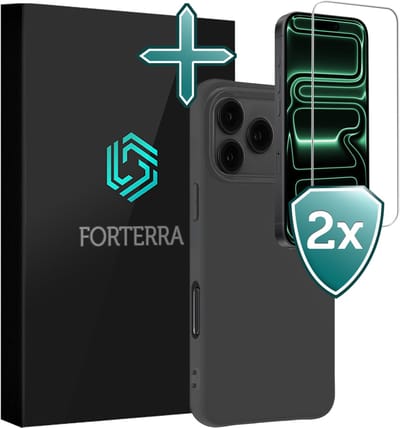 Hoesje Met 2x Screenprotector - Geschikt voor Apple iPhone 17 Pro Max - Sterk & Shockproof - Telefoon Hoes - Back Cover - Siliconen Case - Zwart