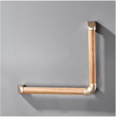 Houten Trapleuning - Wandsteun Reling - Veiligheid Binnen - L-Type Design - 30 x 30cm - Houtkleur