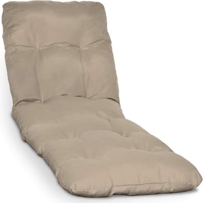 Beautissu Flair RL – Ligbedkussen Tuinkussen Ligstoel – Zonnebed Kussen voor Tuin Meubelen 190x60x8 cm Natuur