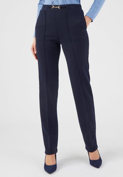 Damart - Pantalon rechte snit gebreid milano Thermolactyl - Dames - Blauw - 52