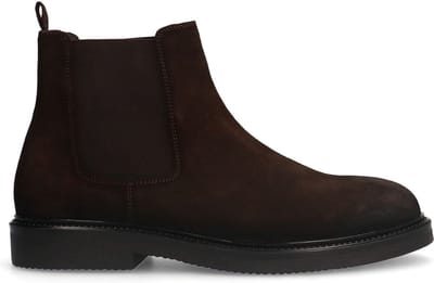 Manfield - Heren - Bruine suède chelsea boots - Maat 41