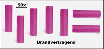50x Rol serpentines paars - BRANDVERTRAGEND - papier - Carnaval festival optocht feest party serpentine