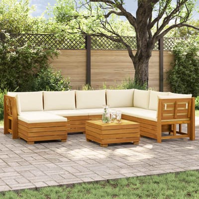 vidaXL - 8 - st - Buiten - bank - set - Massief - Acacia - Hout - Bruin