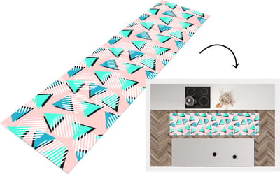 Keukenloper - Loper keuken - Design - Jaren 80 - Abstract - Pastel - 200x50 cm - Keukenloper vinyl