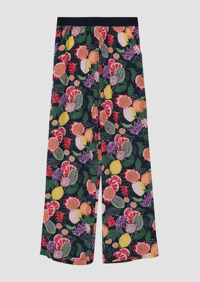 s.Oliver - female - Broek met wijde pijpen in een losse pasvorm gemaakt van viscose