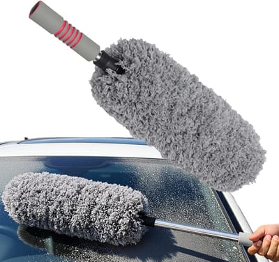 Auto Stofdoek - Detailing Duster - Auto Reinigen - Uitschuifbaar Ergonomisch - 57-78 cm - Grijs