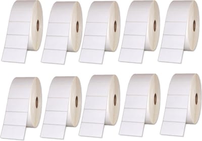 Label Tape Geschikt voor Zebra Label 57 x 32 mm 800262-125 | Wit permanent | 2100 Etiketten op Rol - 10 stuks - Geschikt voor: ZD410 ZD420D SLP-DX420G TD-4100N A300 DA402 GK420D ZT220 (T)LP 2742 Z4M Plus ZT200 (T)LP 3842 ZT230 (T)LP 2844 B-EV4D
