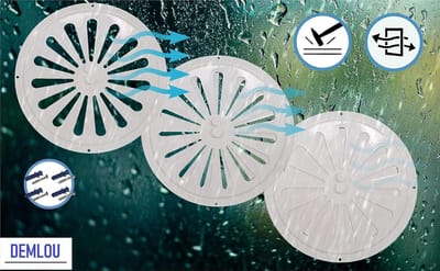 Rond Ventilatierooster van Gegalvaniseerd Staal – Poedercoating Wit RAL 9016 – Ideaal voor Regeling van Luchtstroom