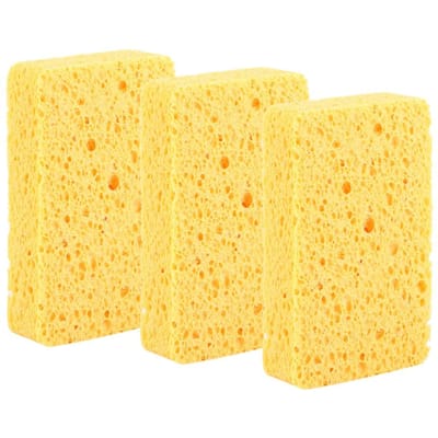 3 Stuks Keuken Afwasbak Afwas spons Doek Tafelgerei Schoonmaakgereedschap Accessoire Geel yellow
