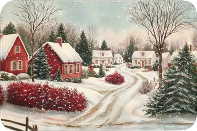 Badmat 90x60 cm - Antislip - Kerstsfeer - Landelijk - Rood - Badmatten voor badkamer - Badkamermat - Douchemat - Badkamer mat