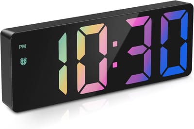 Wekker-3 instelbare helderheid-6,5-inch LED-wekker-Slaapkamer wekker met snooze-functie-Geschikt voor slaapkamer, thuis, kantoor