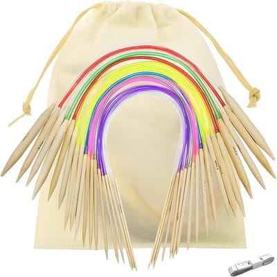 Ronde Breinaalden Van 18 Maten - Houten Dubbele Punt Naalden Voor Hoeden, Handschoenen, Sokken, Sjaals (40 cm/15,7 inch)