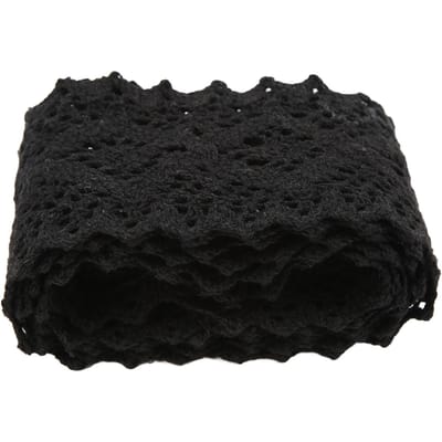 Kantlint Katoendraad 10 Yards Zwart Decoratieve Accessoires voor Kledingdecoratie DIY Gordijn black