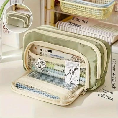Potloodetui Grote capaciteit Potloodetui Handheld Pen Tas Cosmetisch Draagbaar Cadeau voor Kantoor School Tienermeisje Jongen Mannen Vrouwen Volwassenen