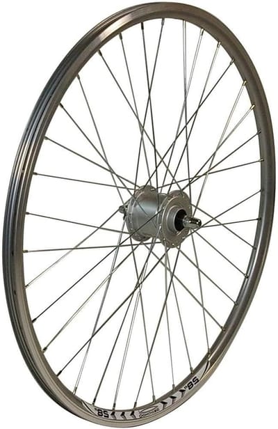Voorwiel met Naafdynamo - Fietswiel Zilver - Fietsverlichting Aanzetten - Holle Kamer Velg - 28 Inch - Zilver