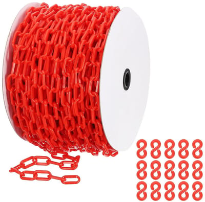 Rode Plastic Ketting 6mm voor Veiligheidsafbakening - Ideaal voor Mensencontrole, Parkeerplaatsen en Evenementen