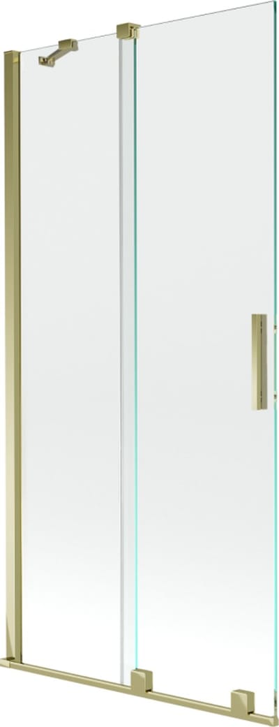 Mexen Velar badwand 2-delige schuif 90 x 150 , transparant, goud - 896-090-000-01-50