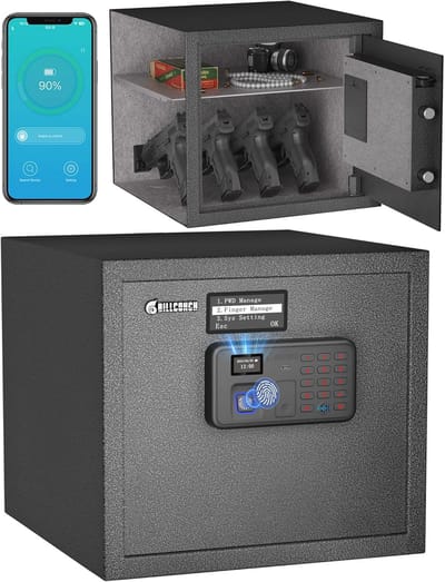Slimme Kluis met Automatische Vergrendeling - Biometrische Vingerafdruk en Toetsenbord met LCD-Display