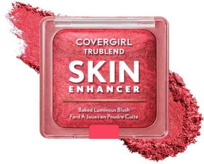 COVERGIRL TruBlend Skin Enhancer Baked Luminous Blush (Strawberry Drizzle) – Stralende Blush met Hyaluronzuur & White Rose Extract – Natuurlijke Glow en Naadloze Blend