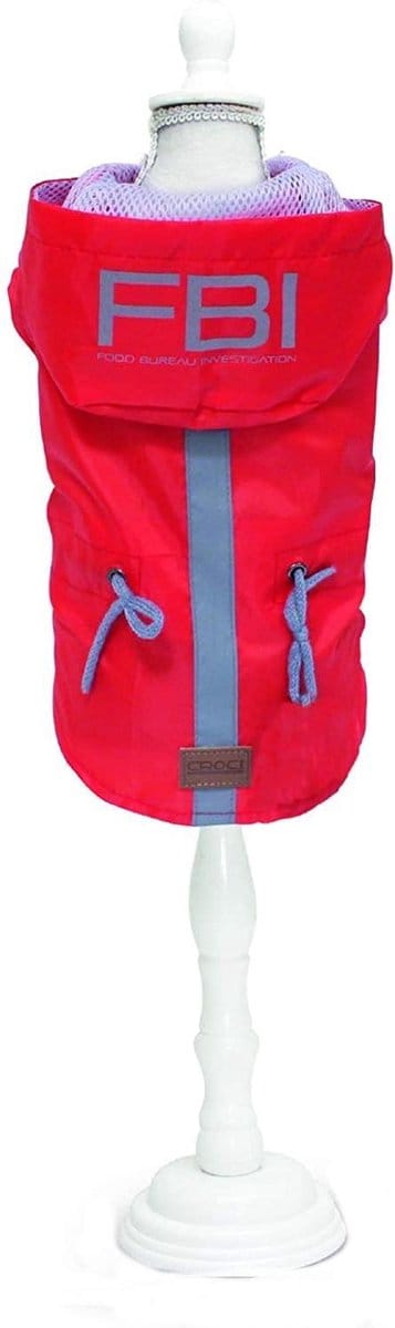 Croci - Hondenjas Regenjas - Vancouver FBI waterproof Rood - 55 cm