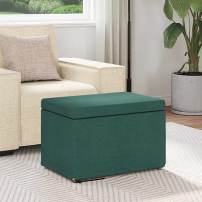 vidaXL - Kruk - Donkergroen - 61 - x - 41 - x - 40 - cm - Stof - en - Geëngineerd - Hout