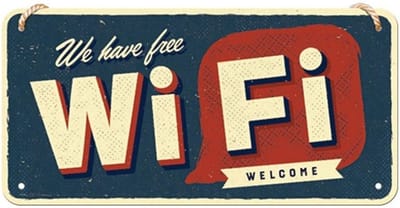 Hangend Free Wi-Fi Metalen Bord - 10 x 20 cm