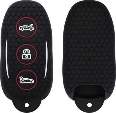 kwmobile autosleutel hoesje geschikt voor Tesla Model S Smart Key autosleutel hoes - TPU autosleutel behuizing - Beschermende auto sleutel case - Sleuteletui in zwart / rood