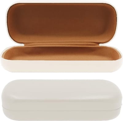 Brillenkoker hard case - Brillendoos - Brillenhoes - Brillenetui - Kunstleer - Beige