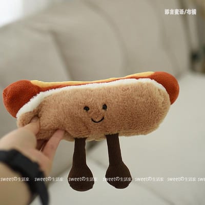 Schattig Cartoon Eten Leuke Hotdog Knuffels Knuffels Koffiekop Pop Rustgevende Pop Beeldje Klein Kussen Kerstcadeau 10cm