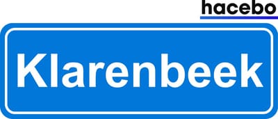 Hacebo - Plaatsnaam Sticker - 29x10 CM - Klarenbeek sticker - Verkeersborden sticker - grappige cadeaus - Klarenbeek