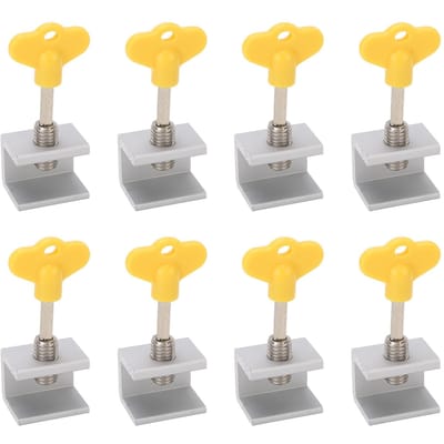 8 Sets Enkel Gat Verstelbare Raamsloten Aluminiumlegering Verticaal Horizontaal Schuifslot Zilver gray
