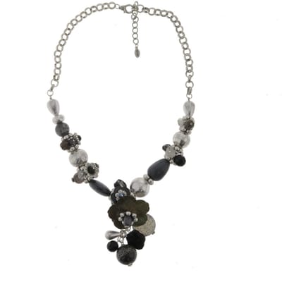 Behave - Ketting - Dames - Bloemvorm Kralen - Natuursteen - 63 cm