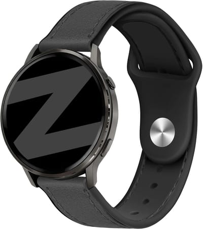 Bandz Leren 'Hybrid' bandje geschikt voor Garmin Vivoactive 4 / Garmin Venu 4 - 45mm / Garmin Venu 3 / Garmin Venu 2 / Garmin Forerunner 570 - 47mm / Garmin Forerunner 265 / Garmin Forerunner 255 - Zwart