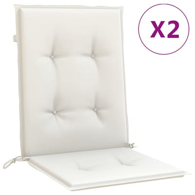 vidaXL - Stoelkussens - 2 - st - lage - rug - 100x50x4 - cm - stof - gemêleerd - crème