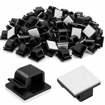 Kabelclips Zelfklevend- 100 Stuks - Kabel Organiser - Kabelhouder - Kabel Management - Zwart