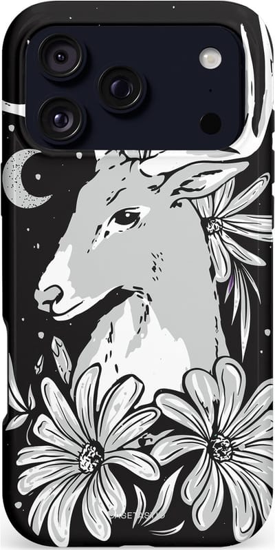 Casetastic hoesje geschikt voor Apple iPhone 17 Pro Max - MagSafe - Dubbellaagse bescherming - Lunagewei - Fashion Case - Zwart Lichtgrijs Wit